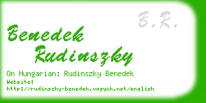benedek rudinszky business card